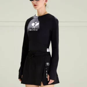 Jenie Black Round Neck Long-Sleeve T-Shirt