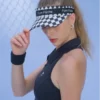 Coco Black and White Checkers Adjustable Visor Cap Hat