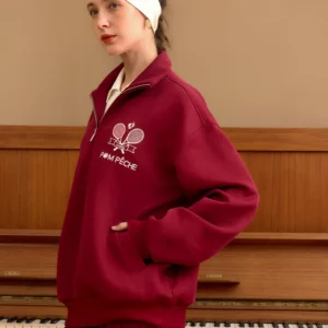 Rudo Unisex Burgundy Red Hoodie 8 Rudo Model 4